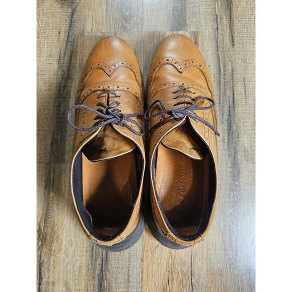 Wolf & Shepherd Crossover Wingtip Oxford Dress Shoe Men\'s 9 Honey Brown $295 main image 7